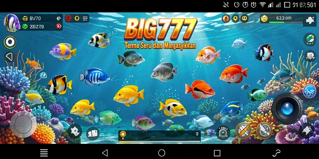 Screenshot gameplay BIG777 menampilkan aksi tembak ikan yang seru.