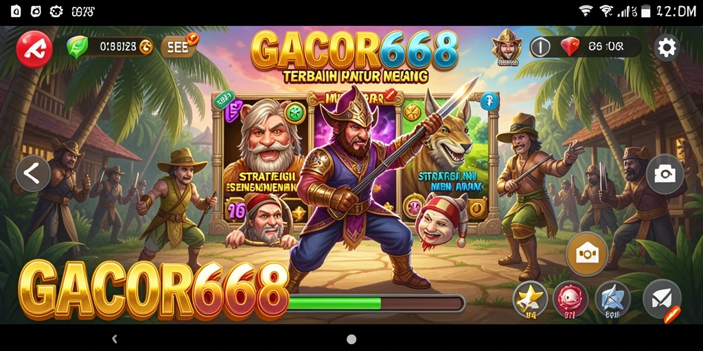 Tampilan gameplay GACOR668 dengan pertarungan strategis yang intens.