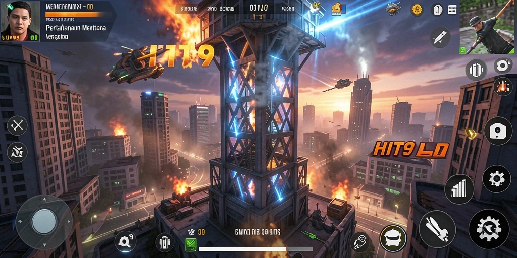Menampilkan aksi seru pertahanan menara dalam HIT9.