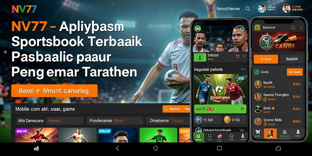 Tampilan layar utama NV77 menampilkan berbagai pilihan taruhan olahraga.