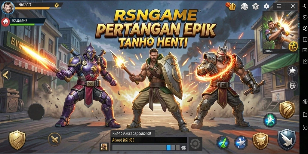 Screenshot RSNGAME menampilkan aksi pertarungan yang seru dan intens.