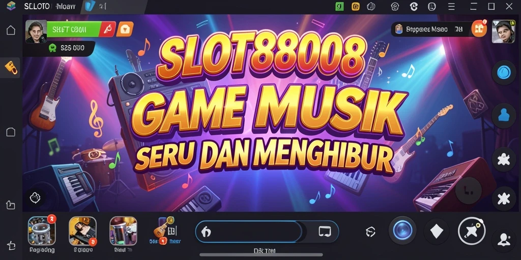 Tampilan gameplay SLOT8808 yang memadukan musik dan slot.