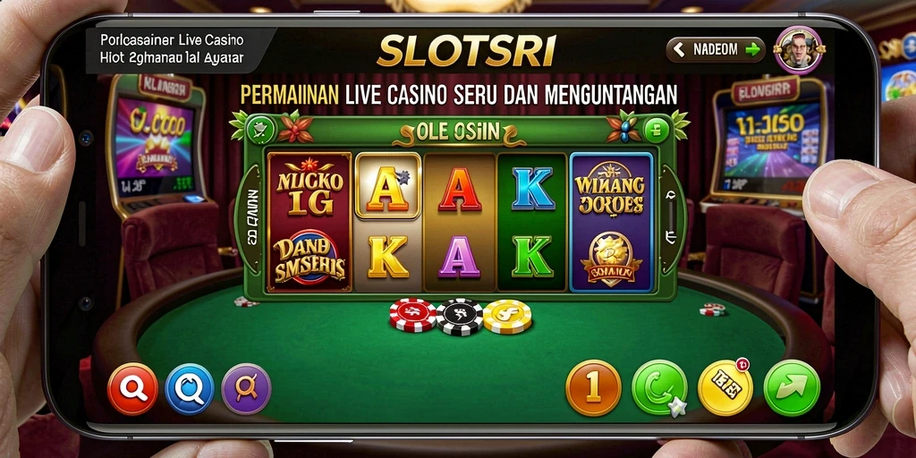Tampilan menarik dari gameplay live casino SLOTSRI dengan dealer profesional.