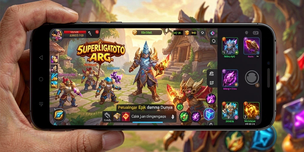 Tampilan gameplay SUPERLIGATOTO yang mendebarkan dan penuh aksi.